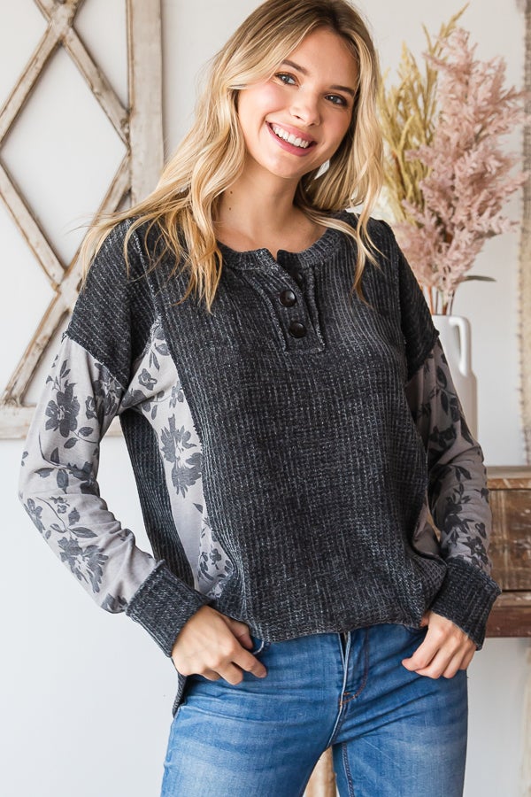 Floral Sleeve Sweater KaCy J Boutique